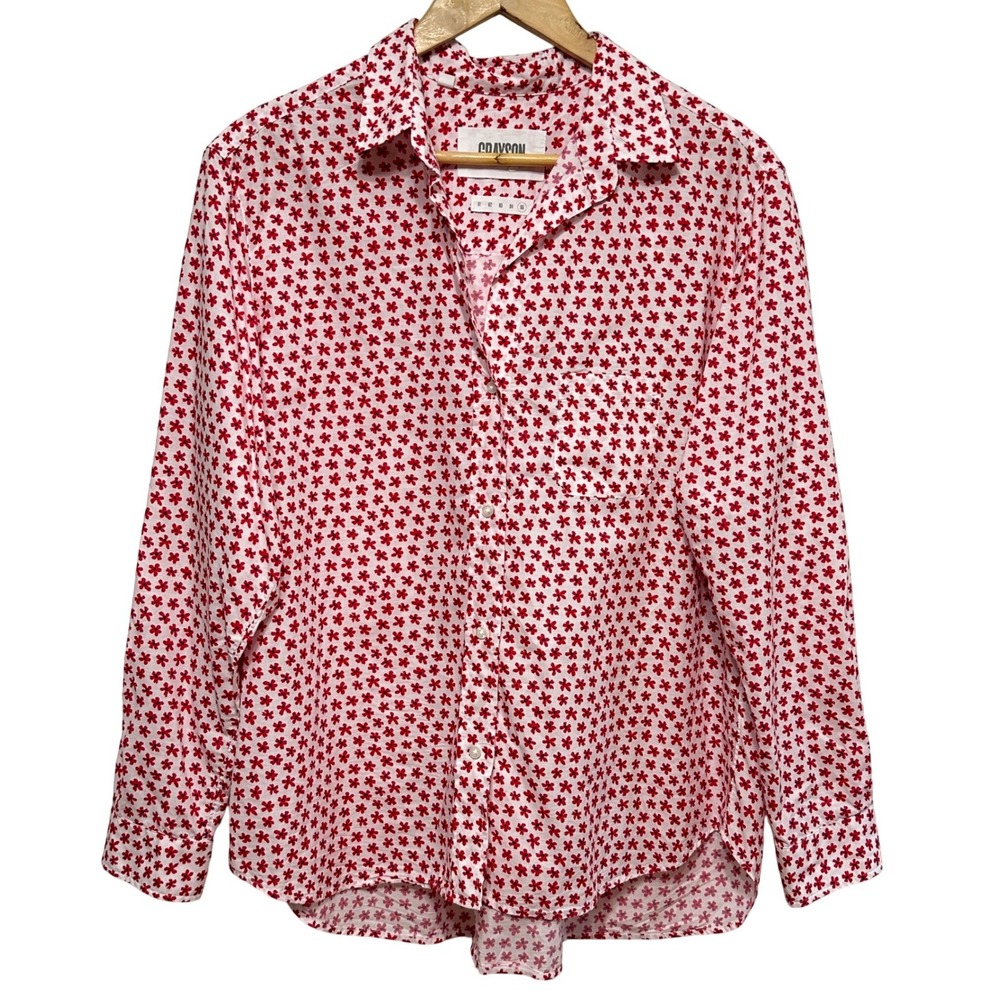 Grayson Frank & Eileen The Hero Button Up Shirt Womens 05 XL Floral Long Sleeve